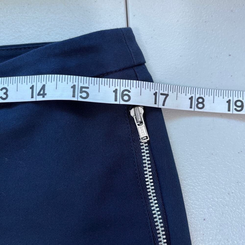 Larry Levine Navy Blue Cotton Blend Zip Pockets Cropped Ankle Pants 8P - Picture 11 of 14
